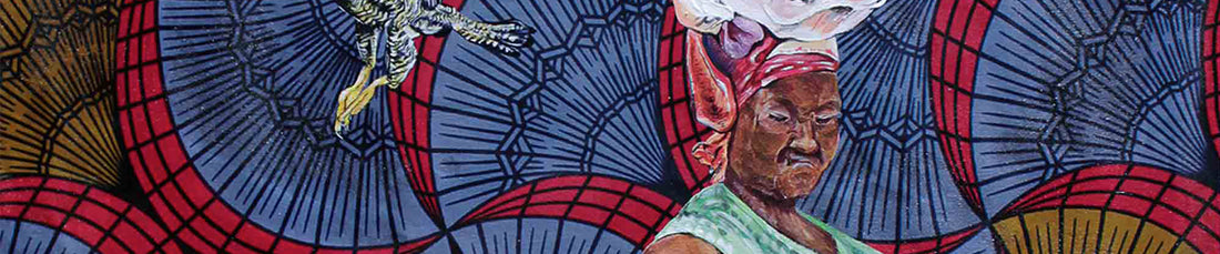 acrylic painting of a grandmother in Zimbabwe - Umbuya Esigodini