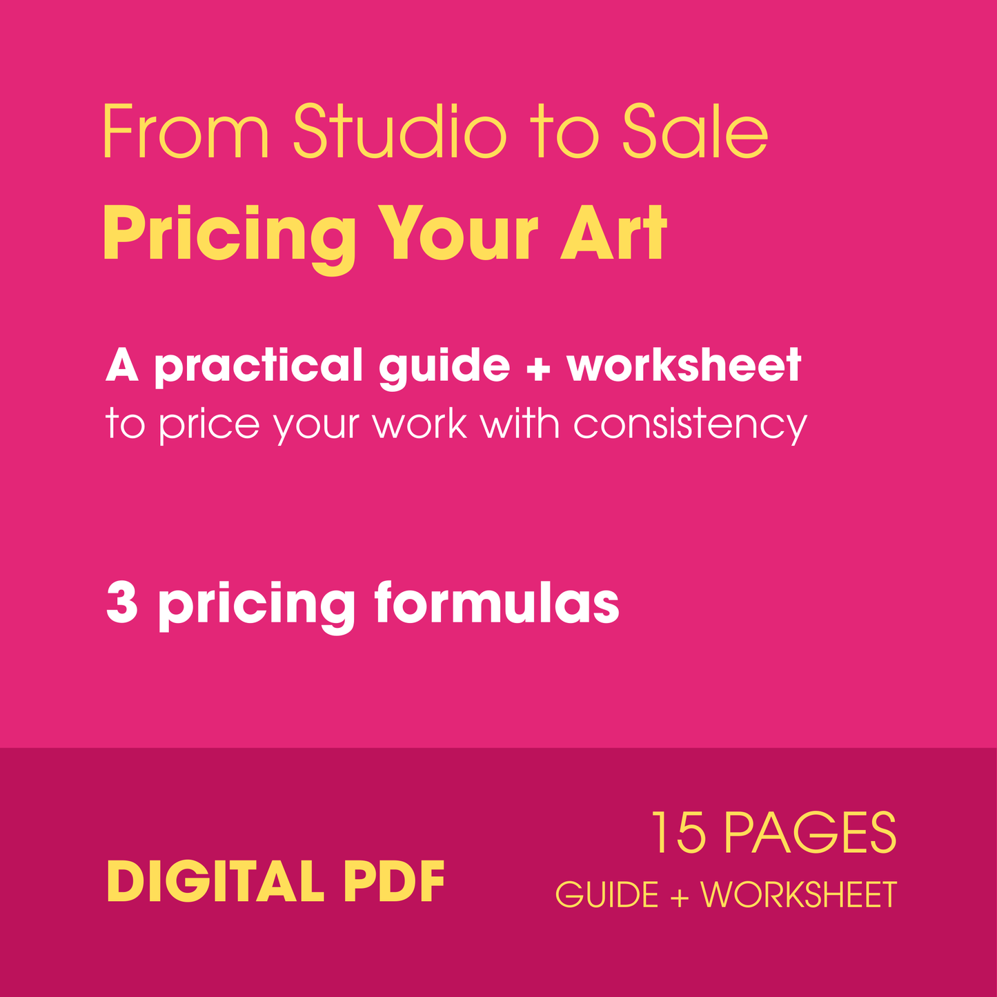 From Studio to Sale: Pricing Your Art (Worksheet) Digital PDF